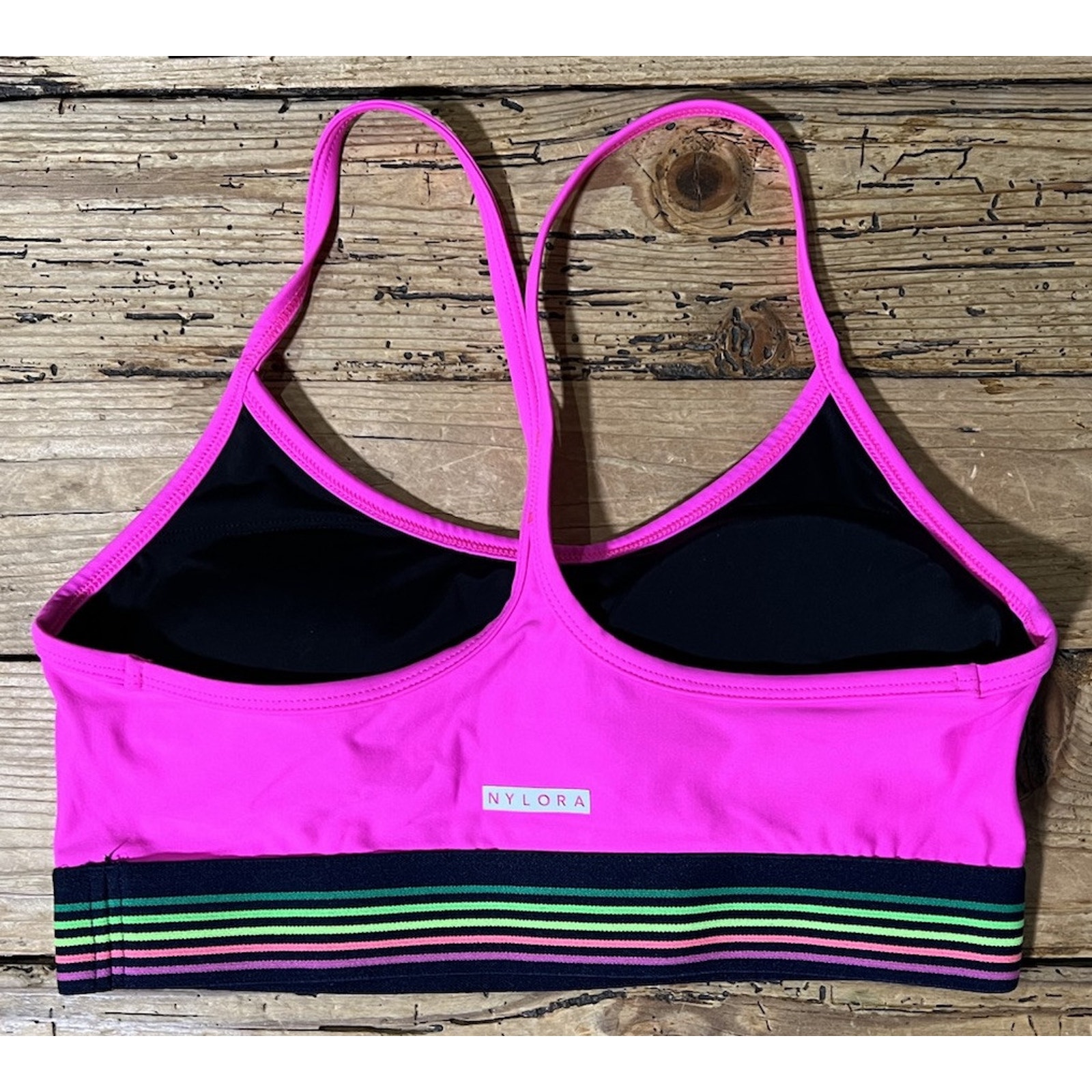 Nylora Women’s Size S Bright Pink Padded Sports Bra - Nwot — image 2 of 8